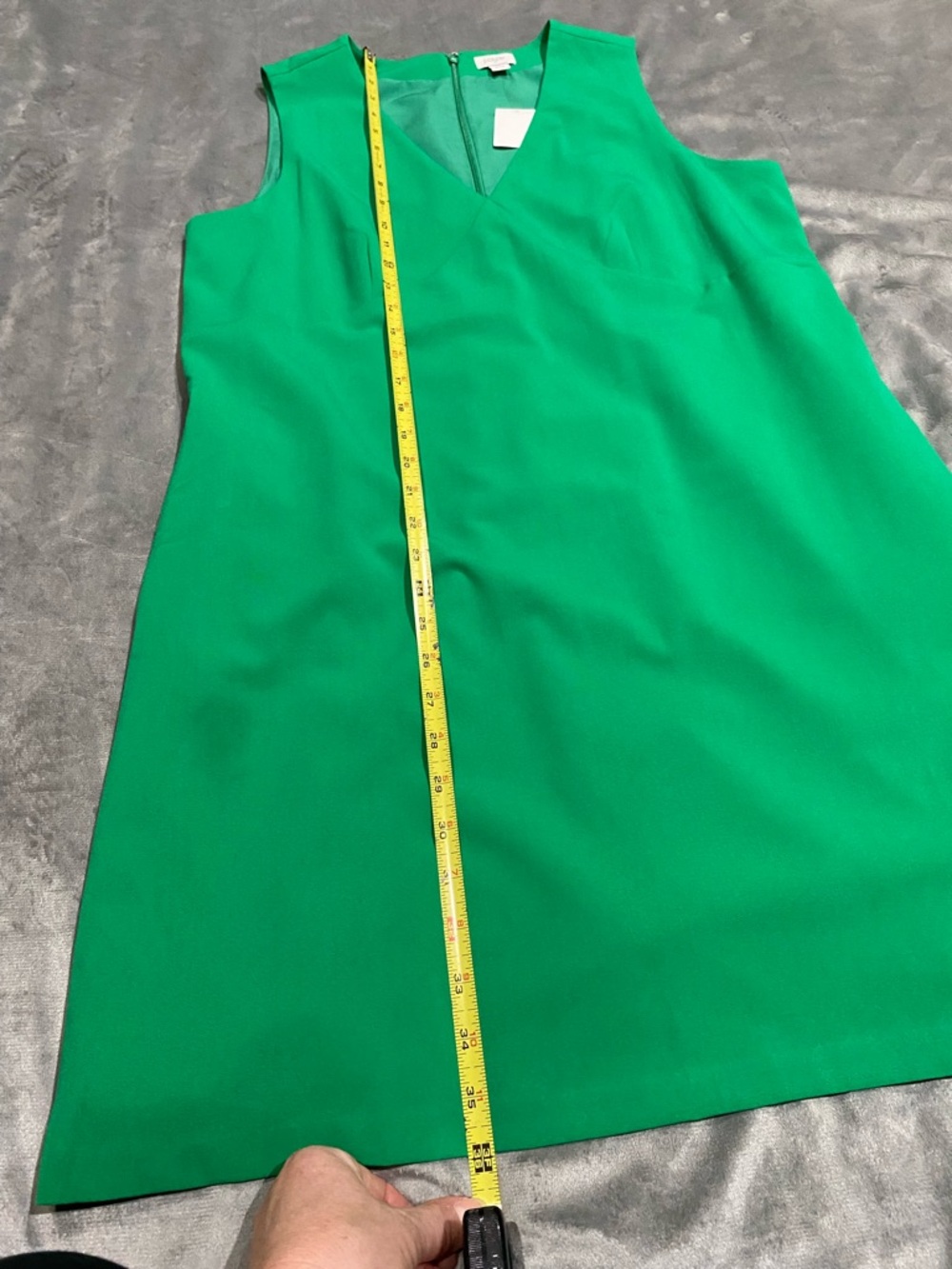 J. Crew Factory Kelly Green Sleeveless V-Neck A-Line Mini Dress - Picture 5 of 13